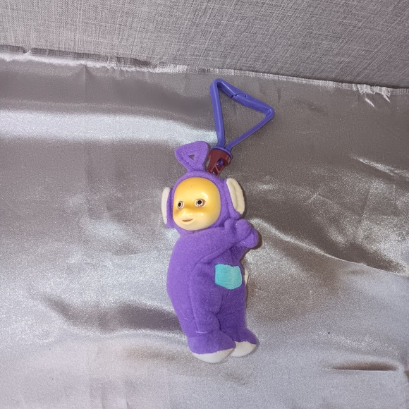 Teletubbies Purple Tinky ClipOn Keychain Ring Backpack Plush Pencil-Hugger Y2K - Picture 2 of 5